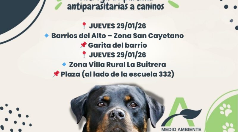 entrega de pastillas parasitarias